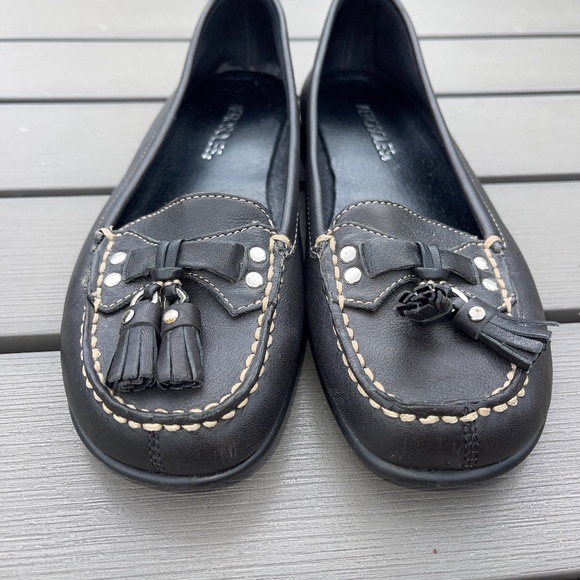 Ladies Black Aerosoles Flats Slip Ons - Picture 3 of 4